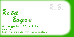 rita bogre business card