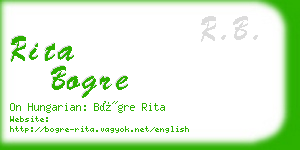 rita bogre business card